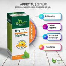Appetitus Syrup, A Herbal Digestive Tonic and Appetizer for All Ages, Helpful in Loss of Appetite, Indigestion & Flatulence - Aadya Life Sciences
