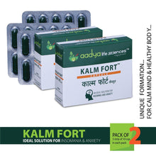 Kalm Fort , A Herbal capsules for Anxiety, Depression, Stress reliever and Sleeplessness - Aadya Life Sciences