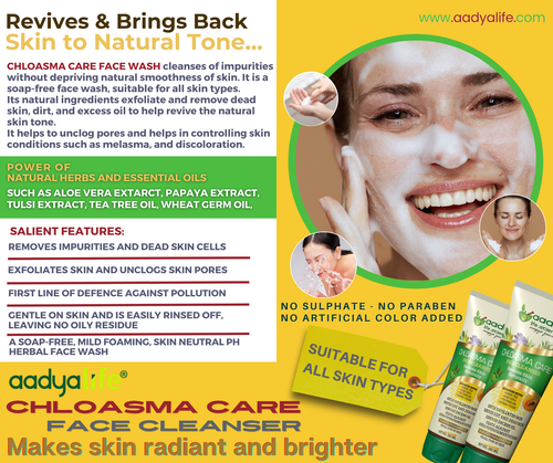 Chloasma Care Herbal Face Wash for skin problems such as pigmentation, dark spots and uneven skin tone