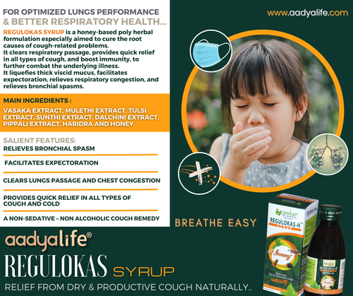 Regulo Kas–H Syrup, a non-sedative, non-alcoholic, ayurvedic cough remedies