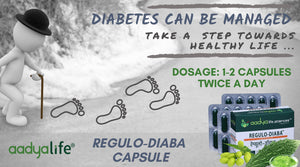 Regulo-Diaba Capsules, Comprehensive Management of Diabetes, Herbal Dietary Supplement for NIDDM - Type 2 - Aadya Life Sciences